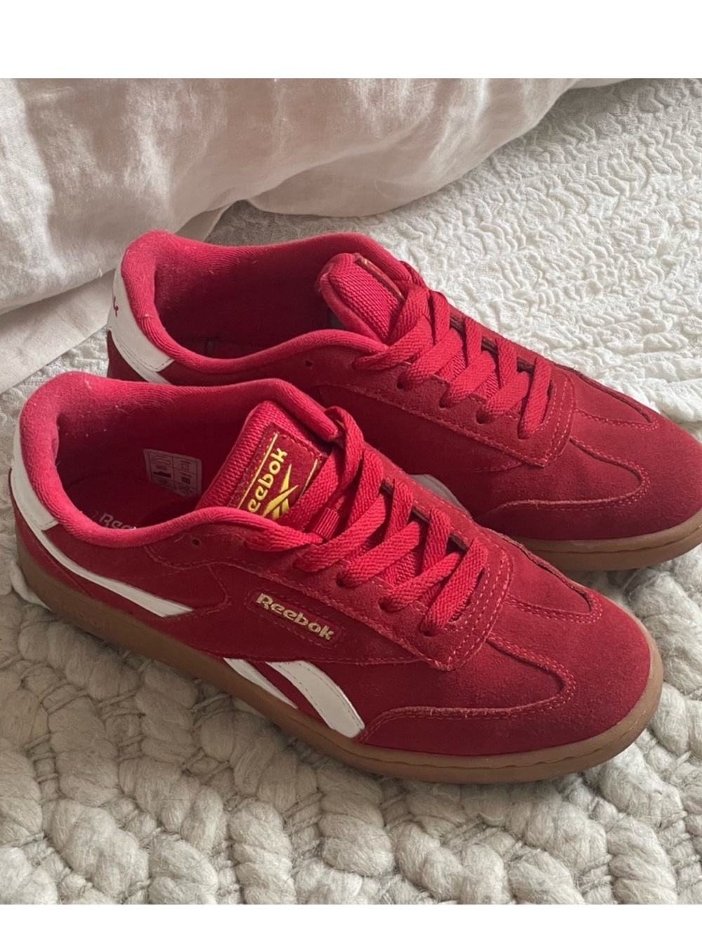 Women’s Red Gold Reebok Forte Lounge Sneakers